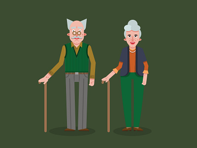 Old people character design colour design graphic design illustration vector