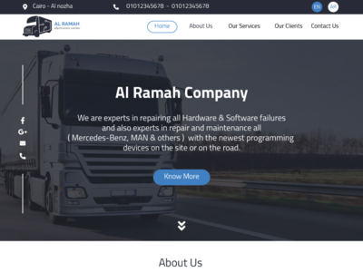 Alramah Home Page for trucks maintenance front end developer illustrator logo photoshop uidesign web design website