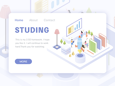 Studying/2.5D art design drawing ink dribbbble illustration studying ui ux web y园糖 插图 插画 设计