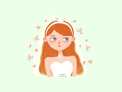 Bride dribbbble illustration 插图 插画 设计