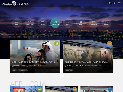 Abu Dhabi Events Homepage design ui ux website