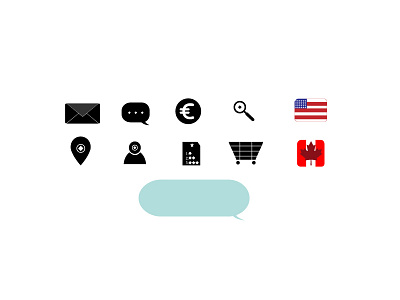 Website icon set america email icon icon set location shop website