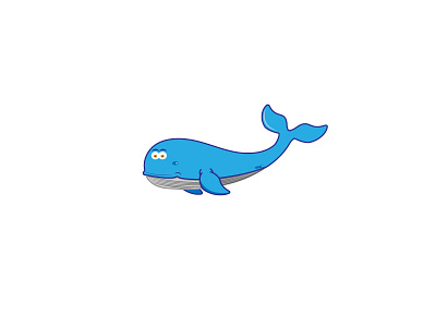 Whale blue cartoon character ocean whale