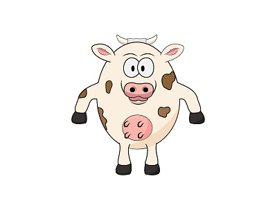 Cow animal cartoon character cow vector