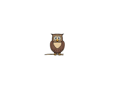 Owl animal black and white flat icon owl