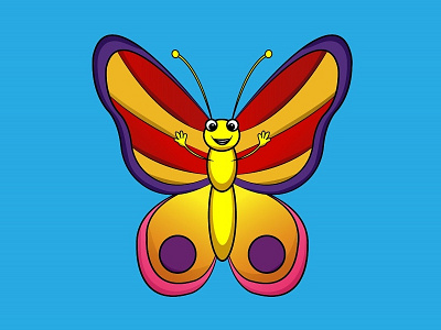 Butterfly butterfly cartoon cute vector yellow