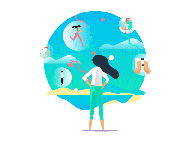 Let’s Make Your Health Goal a Reality animation app connected devices health healthmate illustration ui ux withings