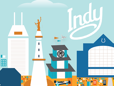 The Unique Character of Indianapolis Illustrated ai city design developertown illustration illustrator indianapolis indy skyline