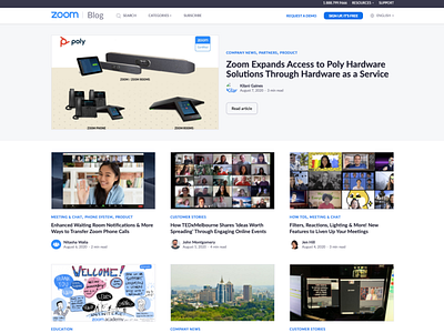 Web Design - Zoom Video Communications Blog design mobile design ui ux web design web development