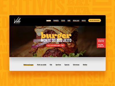 Villa Hamburgueria Website Burgers Page burger design web website