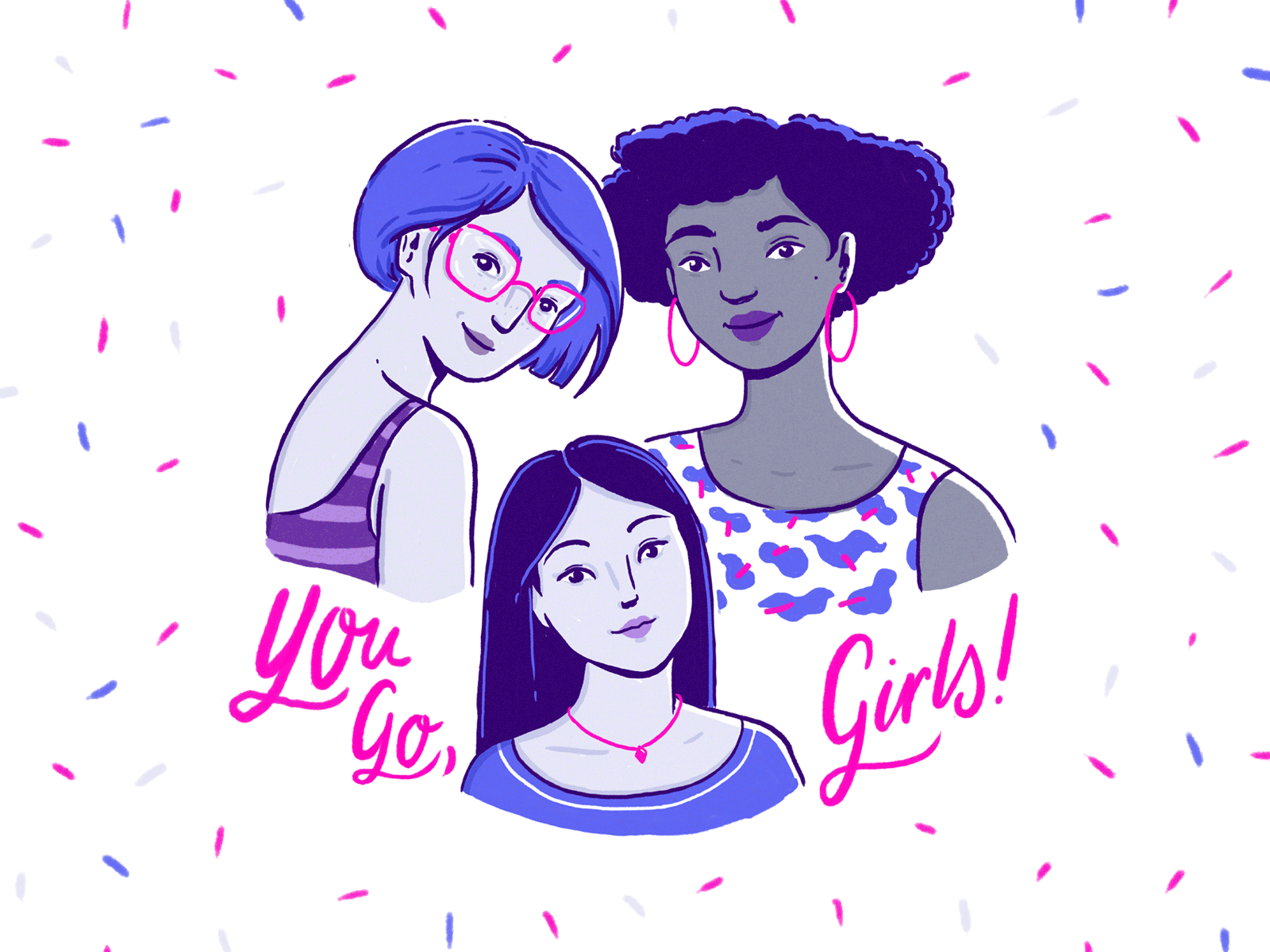 Have a great Women's Day! celebration character design differences diversity drawing feminism girl power girls illustration lettering self care women women empowerment womens day