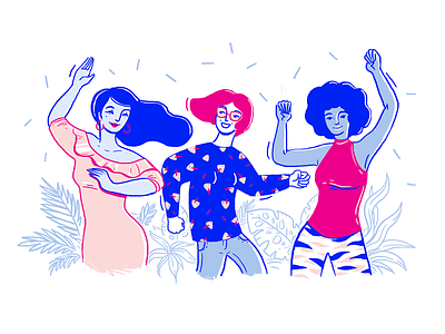 Womendance Dribbble celebration character dance digital drawing diversity fun girl power happy dance hero illustration illustration illustrator passion people plants power spot illustration web illustration women women empowerment