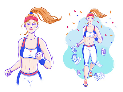 Fitness Illustration no. 2 active character fashion fitness fitness app goal healthcare illustration illustrator jogger photoshop run runner sport woman