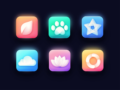 icons app branding cloud cute icon icons illustration loading logo lotus mark star type