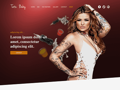 Tatu Baby (Website Proposal) sexy girl tattoo tattoo art ui ux web webdesign