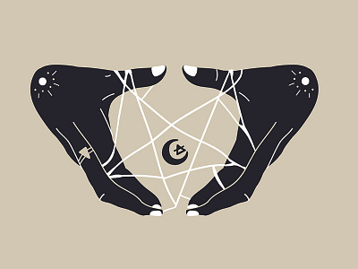 Cats Cradle design hand illustration hands illustration mystic universe