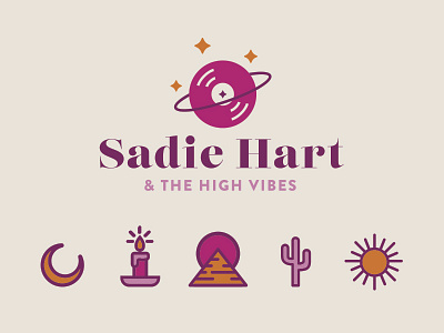 Sadie Hart Logo + Icons branding branding agency branding design desert icon design icons design music branding music logo mystical record logo vibes