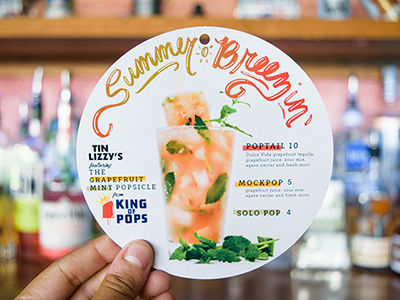 Poptail Margarita Menu custom lettering hand lettering margarita menu menu design mock up summer design