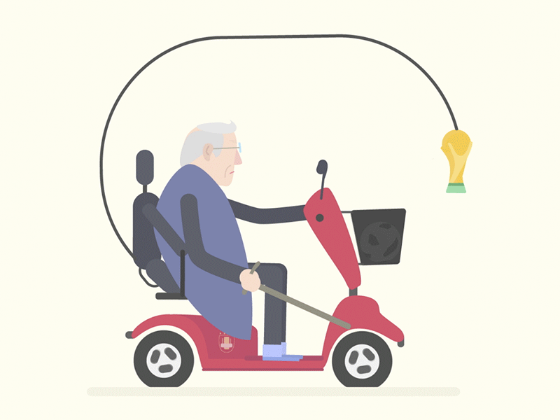 Tabárez a toda marcha. 2d animation after effects animation character football gif loop motion graphics russia 2018 tabarez uruguay world cup