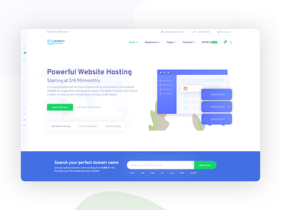 Web hosting and Technology Template blue cloud hosting hosting technology template ui user interface web web site