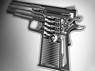 Ogabel Pencil Gun gun illustrator ink lineart ogabel pen vector