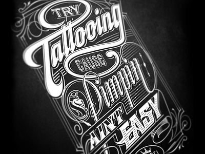 Try Tattooing illustrator lettering ogabel script typography vector