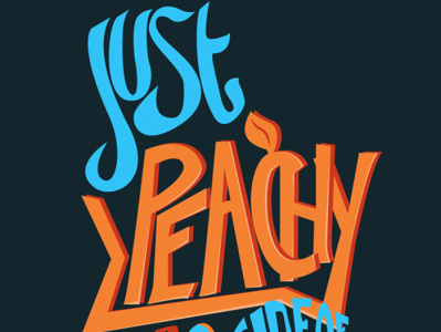 Just Peachy handlettered handlettering peaches peachy quote