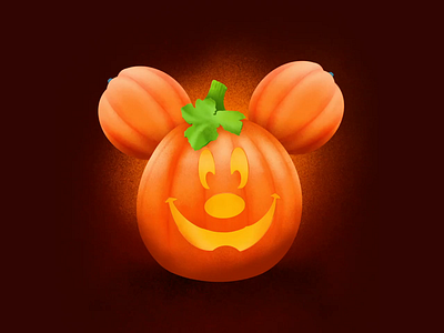 Pumpkin Mickey disney halloween illustrated illustration mickey procreate pumpkin