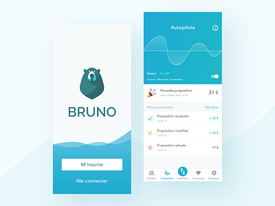 Landing page / Autopilot screen for Bruno - Using waves 🌊