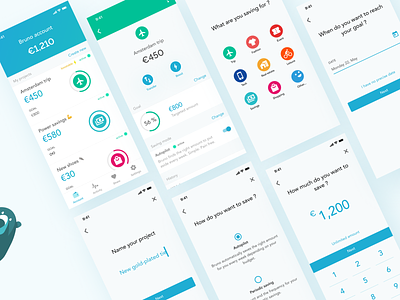 Saving projects - Concept for Bruno banking branding budget design figma finance frenchtech material design mobile design projects savings ux