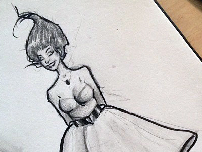Fancy girl adam hughes tribute ceed creative copic dress female girl illustration pencil phillip maddox sketch