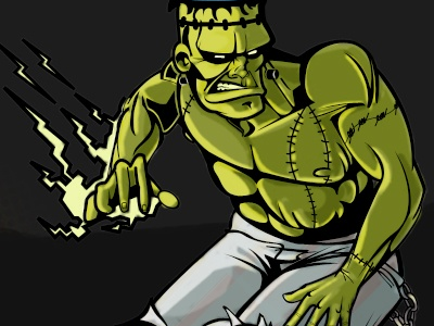 Frankenskater ceed creative comic frankenstein green hero illustration maddox monster