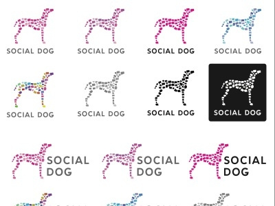 Social Dog ID kit in progress brand ceed ceed creative dog guidelines identity logo phillip maddox pink purple social social dog standards