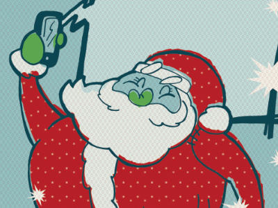 Retro Santa Illustration ceed creative illustration illustrator phillip maddox phone retro santa santa claus vintage