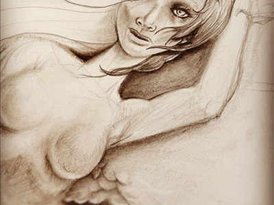 Angel angel female figure nude pencil phillip maddox sketch