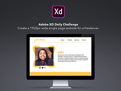 XD Daily Challenge - Freelance Website 1920px