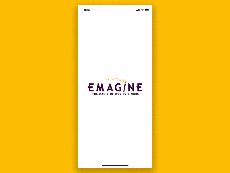 Emagine Theatre App Opening adobexd autoanimate emaginetheatre madewithxd michigan movietheatreapp movieticketapp uiux