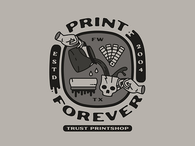 Print Forever apparel design coffee coffee cup cup design forever fort worth hand illustration illustrator pour print print forever squeegee trust trust printshop tshirt design type typography vector