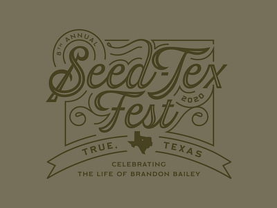 Seed-Tex Fest 2020 - Concept 1 apparel design design fest fort worth illustrator seedtex texas trust printshop tshirt design type typography vector