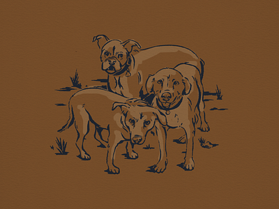 Cabin Pups Spot Illustration cabin design dogs drawing fort worth illustration illustrator procreate puppies pups roughened spot illustration texture