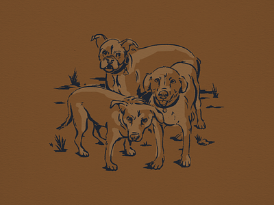 Cabin Pups Spot Illustration