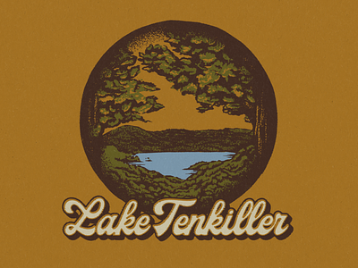 Lake Tenkiller cabin design drawing fort worth illustration illustrator lake procreate roughened tenkiller texture