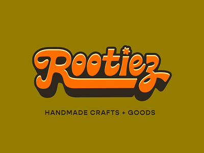 Rootiez Handmade - Logo Design brand branding crafts custom custom lettering design fort worth groovy handmade logo retro rootiez type typography