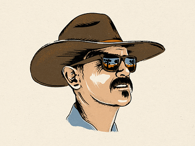Nick Dowers - Portrait apparel design bullrider champion cowboy design fort worth illustration illustrator merch design portrait rodeo rough shirt design texture western
