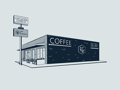 Fort Worth Coffee Co - Building Illustration