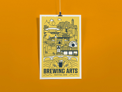 Brewing Arts Festival Poster Design arlington arlingtontx arts brewing design festival icon illustration illustrator logo poster type typography vector