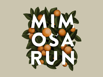 Mimosa Run 2020 apparel design design fort worth illustration leaf leaves mimosa mimosa run orange orange tree photoshop run running texture trust printshop tshirt design typography