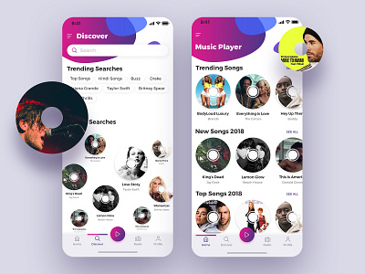 Music Player Mobile Design application art branding colors design designer graphic ios mobile music app music player new playlist ui uiux vector