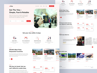 Immigration and Visa Agency - Web Landing Page Design branding color component design graphic illustraion illustration landingpage mockup modern styleguide uiux vector web design webdesigner