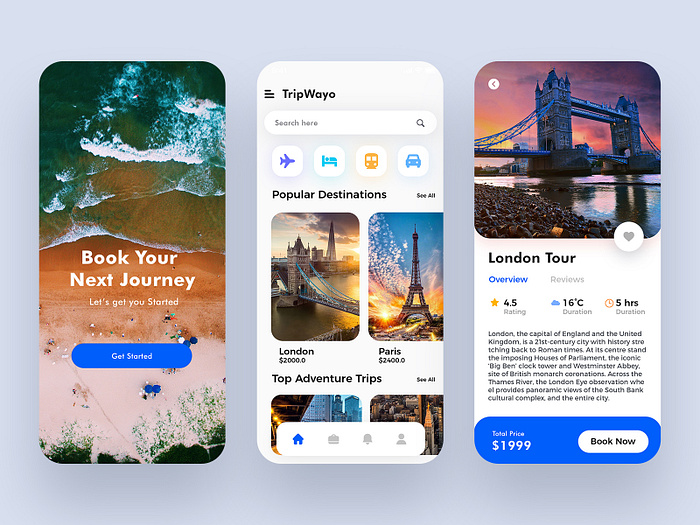 Travel Mobile App by KreativeTank on Dribbble